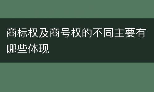商标权及商号权的不同主要有哪些体现