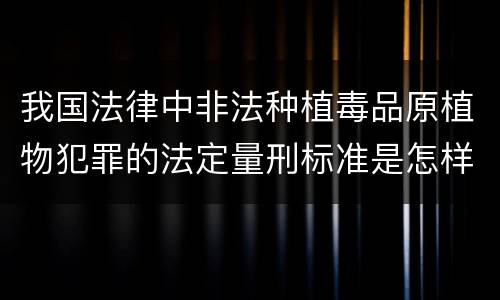 我国法律中非法种植毒品原植物犯罪的法定量刑标准是怎样的