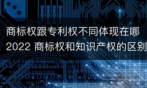 商标权跟专利权不同体现在哪2022 商标权和知识产权的区别