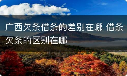 广西欠条借条的差别在哪 借条欠条的区别在哪