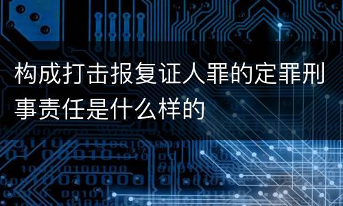 构成打击报复证人罪的定罪刑事责任是什么样的