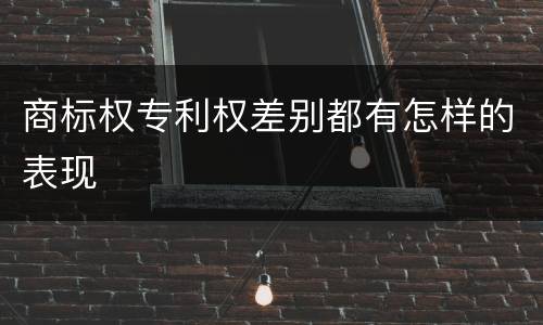 商标权专利权差别都有怎样的表现