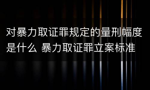 对暴力取证罪规定的量刑幅度是什么 暴力取证罪立案标准
