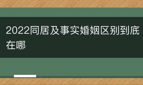 2022同居及事实婚姻区别到底在哪