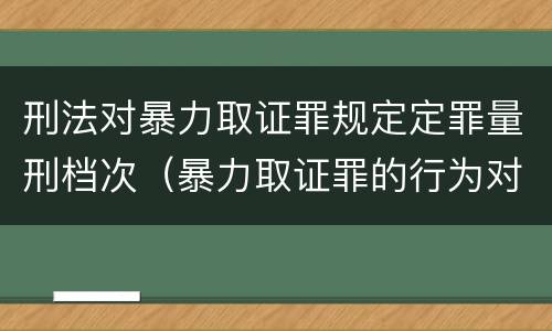 刑法对暴力取证罪规定定罪量刑档次（暴力取证罪的行为对象是）