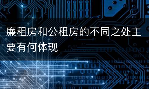 廉租房和公租房的不同之处主要有何体现