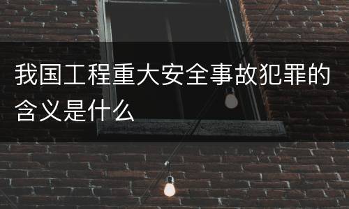 我国工程重大安全事故犯罪的含义是什么