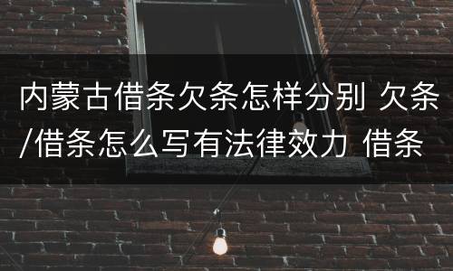 内蒙古借条欠条怎样分别 欠条/借条怎么写有法律效力 借条最新模板