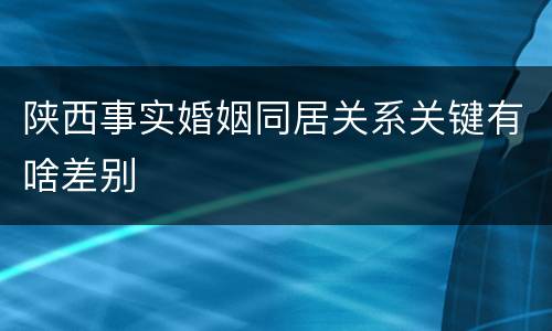 陕西事实婚姻同居关系关键有啥差别