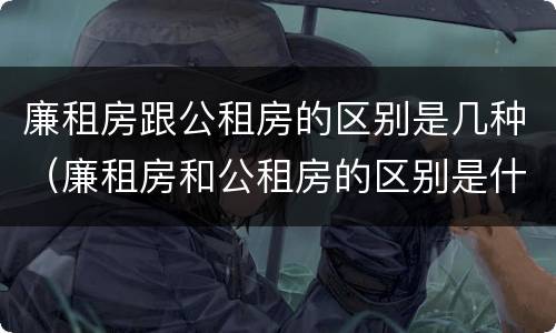 廉租房跟公租房的区别是几种（廉租房和公租房的区别是什么）