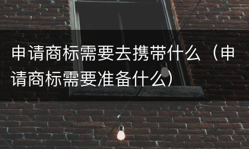 申请商标需要去携带什么（申请商标需要准备什么）