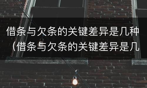 借条与欠条的关键差异是几种（借条与欠条的关键差异是几种情况）