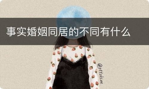 事实婚姻同居的不同有什么