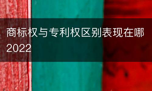 商标权与专利权区别表现在哪2022