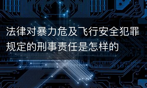 法律对暴力危及飞行安全犯罪规定的刑事责任是怎样的
