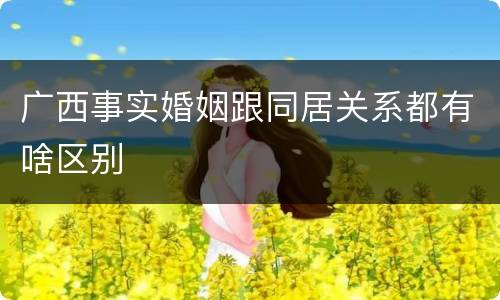 广西事实婚姻跟同居关系都有啥区别