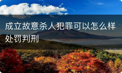 成立故意杀人犯罪可以怎么样处罚判刑