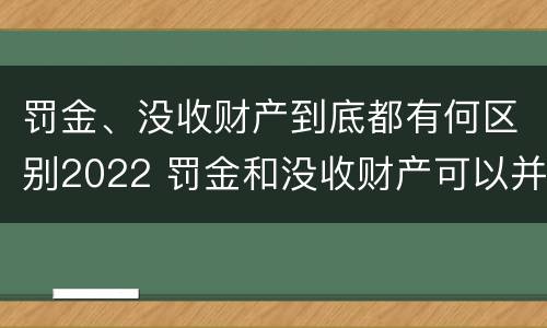 罚金、没收财产到底都有何区别2022 罚金和没收财产可以并处吗
