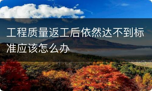 工程质量返工后依然达不到标准应该怎么办