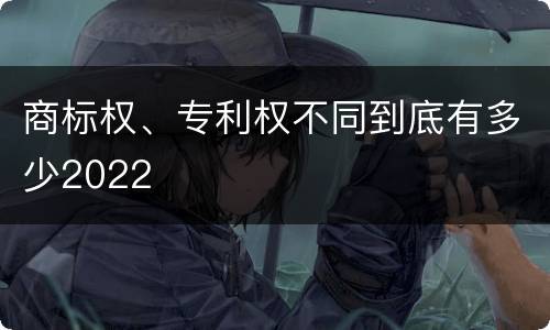 商标权、专利权不同到底有多少2022