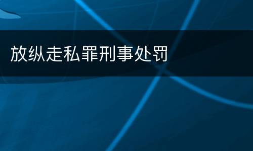 放纵走私罪刑事处罚