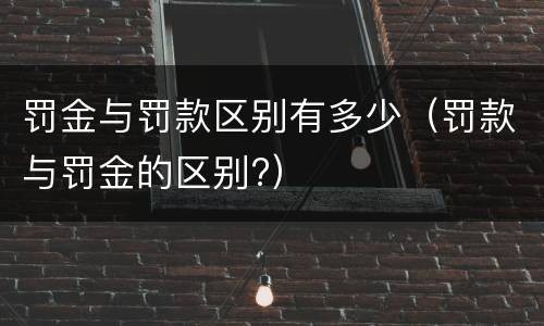 罚金与罚款区别有多少（罚款与罚金的区别?）