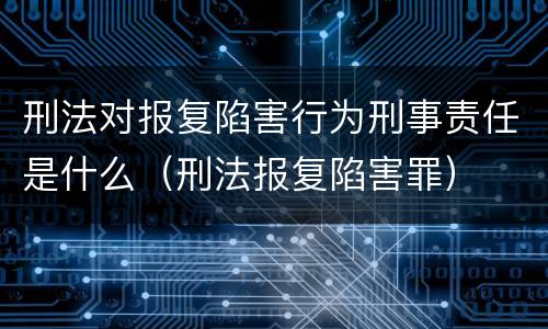 刑法对报复陷害行为刑事责任是什么（刑法报复陷害罪）