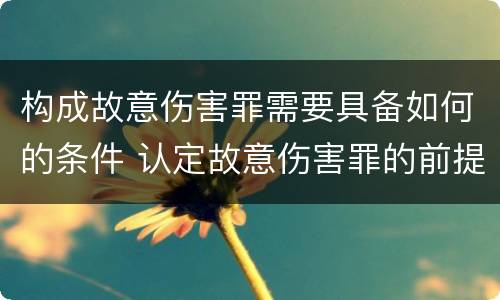 构成故意伤害罪需要具备如何的条件 认定故意伤害罪的前提条件