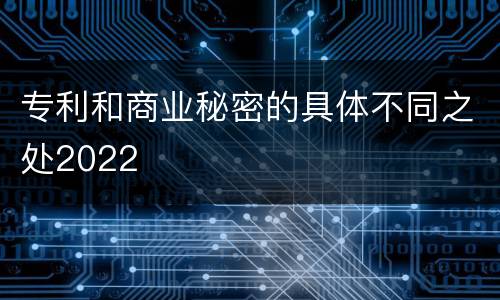 专利和商业秘密的具体不同之处2022