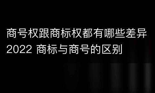 商号权跟商标权都有哪些差异2022 商标与商号的区别