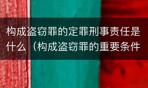 构成盗窃罪的定罪刑事责任是什么(构成盗窃罪的重要条件)