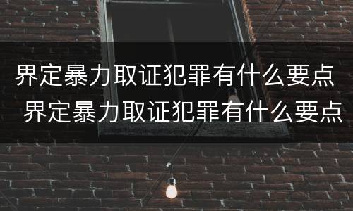 界定暴力取证犯罪有什么要点 界定暴力取证犯罪有什么要点吗