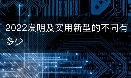 2022发明及实用新型的不同有多少