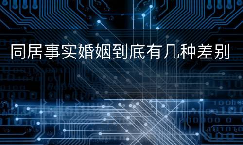 同居事实婚姻到底有几种差别