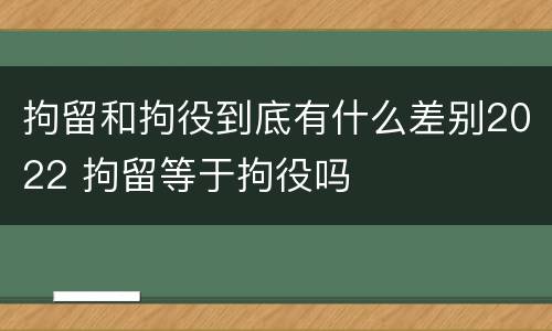 拘留和拘役到底有什么差别2022 拘留等于拘役吗