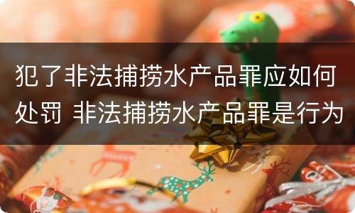 犯了非法捕捞水产品罪应如何处罚 非法捕捞水产品罪是行为犯还是结果犯