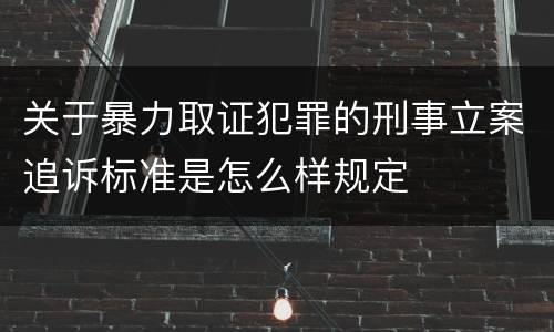 关于暴力取证犯罪的刑事立案追诉标准是怎么样规定