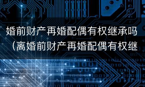婚前财产再婚配偶有权继承吗（离婚前财产再婚配偶有权继承吗）