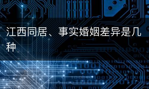 江西同居、事实婚姻差异是几种