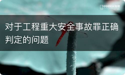 对于工程重大安全事故罪正确判定的问题