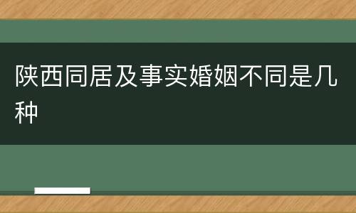 陕西同居及事实婚姻不同是几种
