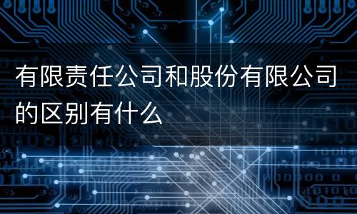 有限责任公司和股份有限公司的区别有什么