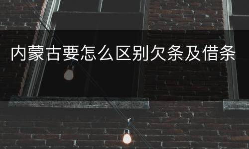内蒙古要怎么区别欠条及借条