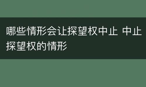 哪些情形会让探望权中止 中止探望权的情形