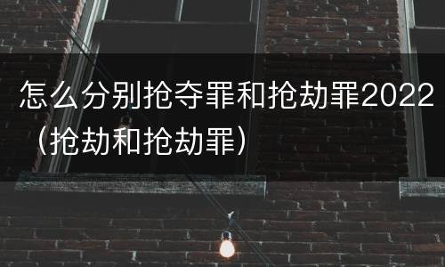 怎么分别抢夺罪和抢劫罪2022（抢劫和抢劫罪）