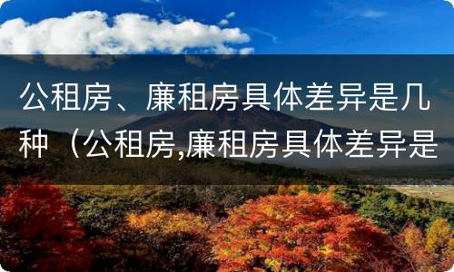 公租房、廉租房具体差异是几种（公租房,廉租房具体差异是几种类型）