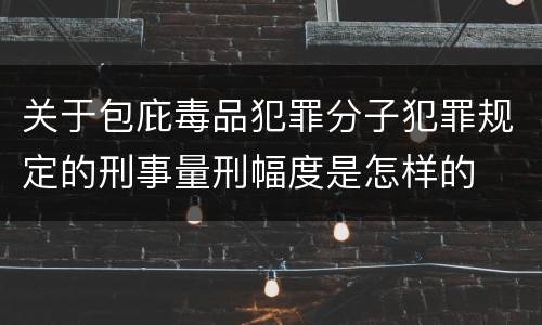 关于包庇毒品犯罪分子犯罪规定的刑事量刑幅度是怎样的