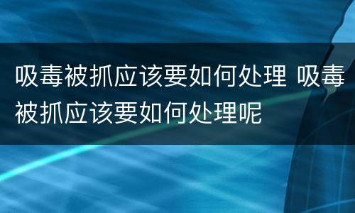 吸毒被抓应该要如何处理 吸毒被抓应该要如何处理呢