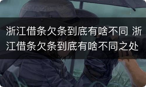 浙江借条欠条到底有啥不同 浙江借条欠条到底有啥不同之处
