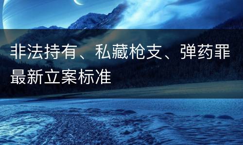 非法持有、私藏枪支、弹药罪最新立案标准